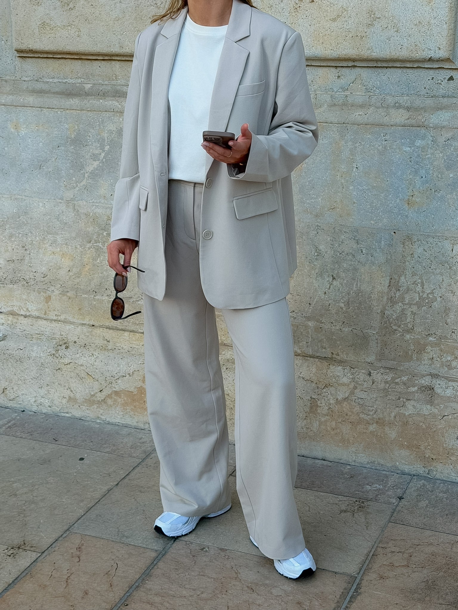 PCKAMIL Trousers - Silver Lining